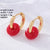 1 Pair Retro Minimalist Round Plating 304 Stainless Steel Natural Stone Gold Plated Earrings