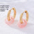 1 Pair Retro Minimalist Round Plating 304 Stainless Steel Natural Stone Gold Plated Earrings