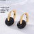 1 Pair Retro Minimalist Round Plating 304 Stainless Steel Natural Stone Gold Plated Earrings