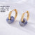 1 Pair Retro Minimalist Round Plating 304 Stainless Steel Natural Stone Gold Plated Earrings