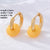 1 Pair Retro Minimalist Round Plating 304 Stainless Steel Natural Stone Gold Plated Earrings