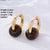 1 Pair Retro Minimalist Round Plating 304 Stainless Steel Natural Stone Gold Plated Earrings