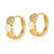 1 Pair Retro Sweet Triangle Devil's Eye Heart Shape Enamel Plating Inlay Copper Zircon 18k Gold Plated Ear Studs