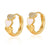 1 Pair Retro Sweet Triangle Devil's Eye Heart Shape Enamel Plating Inlay Copper Zircon 18k Gold Plated Ear Studs