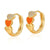 1 Pair Retro Sweet Triangle Devil's Eye Heart Shape Enamel Plating Inlay Copper Zircon 18k Gold Plated Ear Studs