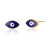 1 Pair Retro Sweet Triangle Devil's Eye Heart Shape Enamel Plating Inlay Copper Zircon 18k Gold Plated Ear Studs