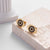 1 Pair Shiny Devil's Eye Heart Shape Snake Plating Inlay Stainless Steel Zircon 18k Gold Plated Ear Studs