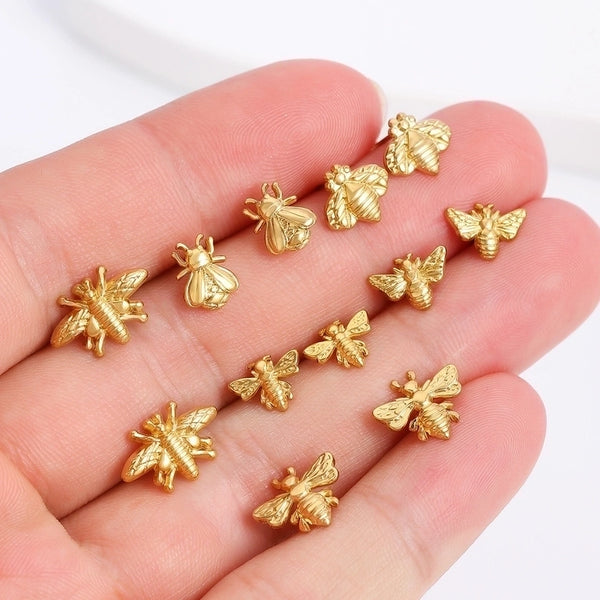 1 Pair Simple Style Bee Stainless Steel Ear Studs