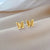 1 Pair Simple Style Butterfly Plating Titanium Steel Ear Studs