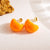 1 Pair Simple Style C Shape Enamel Copper 18k Gold Plated Ear Studs