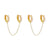 1 Pair Simple Style C Shape Plating Inlay Copper Pearl Gold Plated Ear Studs