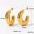 1 Pair Simple Style C Shape Plating Stainless Steel 14k Gold Plated White Gold Plated Gold Plated Ear Studs