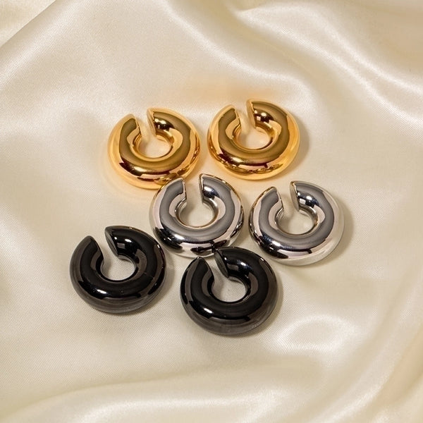 1 Pair Simple Style C Shape Plating Stainless Steel 18k Gold Plated Ear Clips