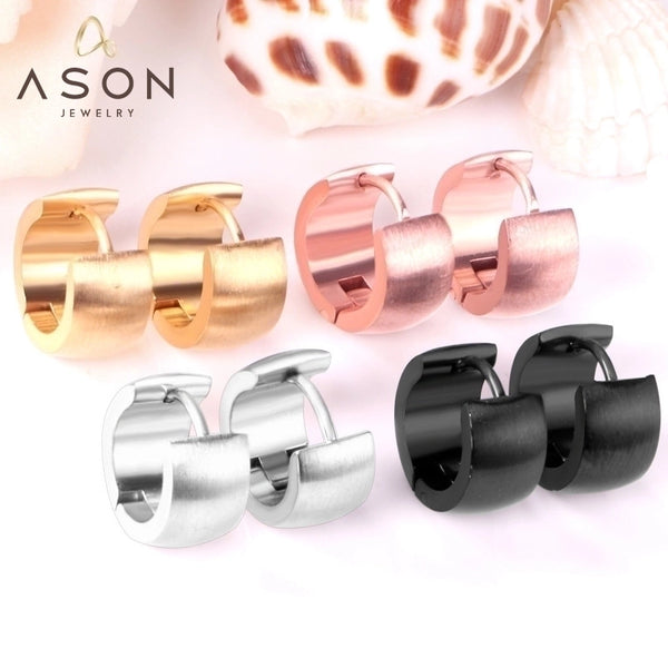 1 Pair Simple Style C Shape Plating Stainless Steel Earrings