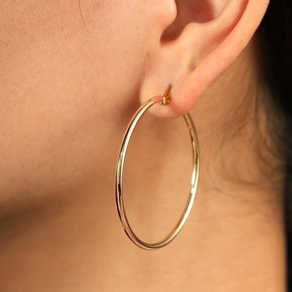 1 Pair Simple Style Circle Stainless Steel Plating Hoop Earrings