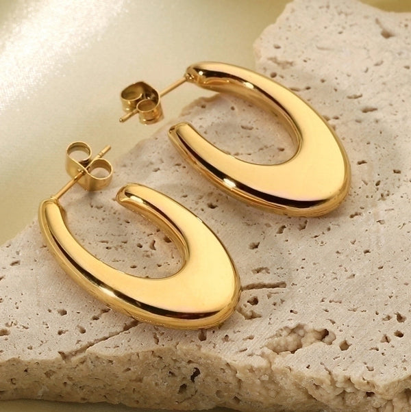 1 Pair Simple Style Classic Style Color Block Plating Titanium Steel Gold Plated Ear Studs