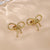 1 Pair Simple Style Classic Style Solid Color Bow Knot Plating Titanium Steel 18k Gold Plated Ear Studs