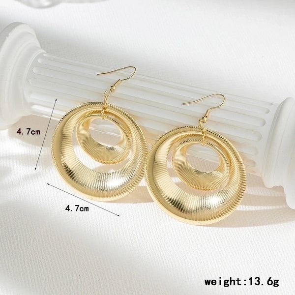 1 Pair Minimalist Classic Style Solid Color Plating Alloy Gold Plated Drop Earrings