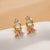 1 Pair Simple Style Commute Cartoon Character Plating Inlay Copper Zircon 18k Gold Plated Ear Studs