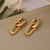 1 Pair Simple Style Commute Oval Plating Inlay Copper Zircon 18k Gold Plated Drop Earrings