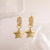 1 Pair Simple Style Commute Star Heart Shape Plating Inlay Copper Zircon 18k Gold Plated Drop Earrings