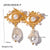 1 Pair Simple Style Devil's Eye Plating Inlay Stainless Steel Pearl 18k Gold Plated Drop Earrings