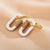 1 Pair Simple Style Double Ring Stainless Steel Polishing Inlay Zircon Drop Earrings