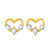 1 Pair Simple Style Flower Copper Plating Inlay Crystal Rhinestones Zircon 18k Gold Plated Gold Plated Silver Plated Earrings Ear Studs