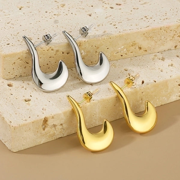 1 Pair Minimalist Geometric 304 Stainless Steel 18K Gold Plated Earrings Ear Studs