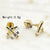 1 Pair Simple Style Geometric Inlay Stainless Steel Rhinestones Gold Plated Ear Studs