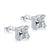 1 Pair Simple Style Geometric Square Water Droplets Inlay Sterling Silver Zircon Ear Studs