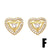 1 Pair Simple Style Heart Shape Crab Fish Bone Plating Inlay Copper Zircon 18k Gold Plated Ear Studs