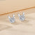 1 Pair Simple Style Heart Shape Flower Inlay Sterling Silver Zircon Ear Studs