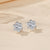 1 Pair Simple Style Heart Shape Flower Inlay Sterling Silver Zircon Ear Studs