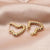 1 Pair Simple Style Heart Shape Solid Color Plating Stainless Steel 18k Gold Plated Earrings