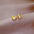 1 Pair Simple Style Heart Shape Titanium Steel Inlay Zircon Ear Studs