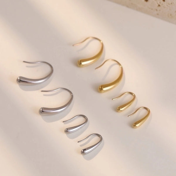 1 Pair Simple Style Irregular Stainless Steel Ear Hook