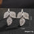 1 Pair Simple Style Leaf Moon Heart Shape Inlay Copper Zircon Drop Earrings Ear Studs