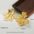 1 Pair Simple Style Leaves Solid Color Flower Plating Hollow Out Stainless Steel 18k Gold Plated Drop Earrings Ear Studs