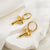 1 Pair Simple Style Letter Plating Stainless Steel 18k Gold Plated Ear Clip