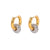 1 Pair Simple Style Round Inlay Stainless Steel Zircon Earrings