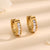 1 Pair Simple Style Round Polishing Plating Inlay Titanium Steel Artificial Gemstones 18k Gold Plated Earrings