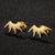 1 Pair Simple Style Sector Stainless Steel Irregular Plating Ear Studs