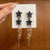 1 Pair Simple Style Shiny Star Tassel Heart Shape Plating Inlay Copper Rhinestones Drop Earrings