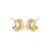 1 Pair Simple Style Solid Color Plating Stainless Steel Gold Plated Ear Studs