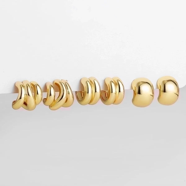 1 Pair Simple Style Solid Color Plating Stainless Steel Gold Plated Ear Studs