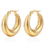 1 Pair Simple Style Solid Color Plating Stainless Steel Gold Plated Earrings