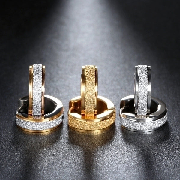 1 Pair Simple Style Solid Color Plating Stainless Steel Gold Plated Earrings