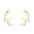 1 Pair Simple Style Star Moon Stainless Steel Ear Studs