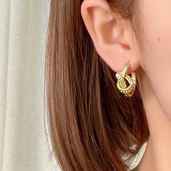 1 Pair Simple Style Twist Plating Copper Gold Plated Ear Studs